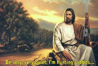 jesus hunting the easter bunny, jesus hunting, jesus easter, jesus easter bunny, be very very quiet i am hunting rabbits