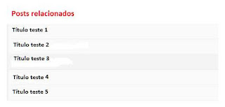 Imagem do widget posts relacionados sem miniaturas para blogger