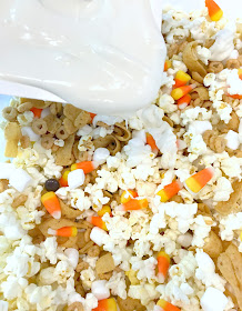 Fall Treat Mix with melted vanilla candy coating