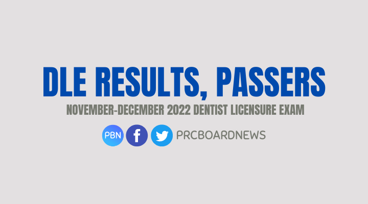 LIST OF PASSERS: November-December 2022 Dentist board exam DLE result