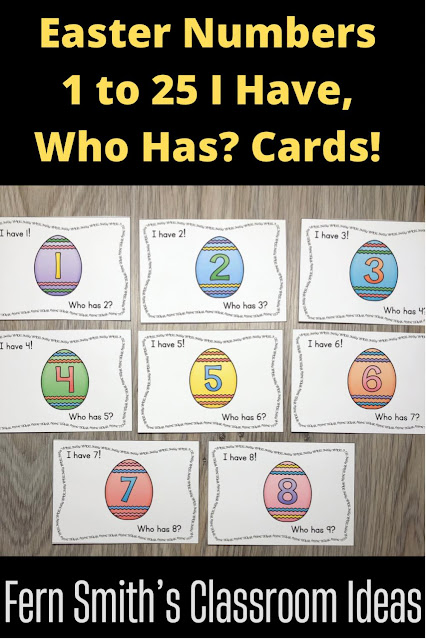 Download This Adorable Easter Egg Themed Numbers 1 to 25 I Have, Who Has? Card Game for Your Classroom Today!