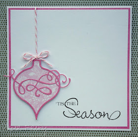 Pink bauble Christmas card