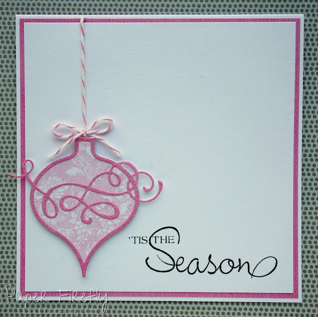 Pink bauble Christmas card