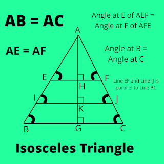Triangle ABC with EF GH IJ