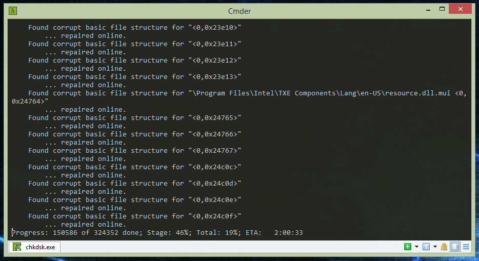 checkdisk scan