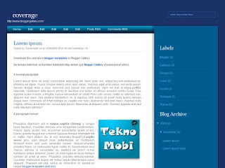 covarage, 2 columns templates, blogger templates