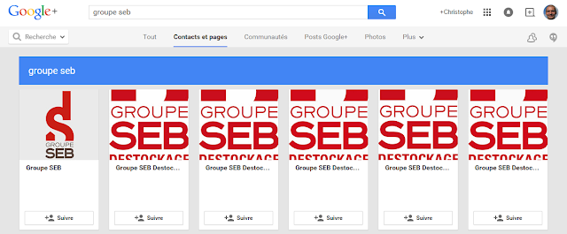 adhesion à Google PLus par les entreprises locales - exemple groupe Seb