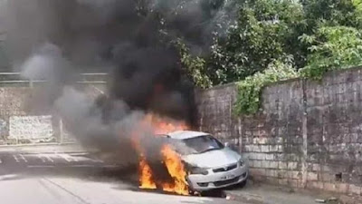 Carro da Record é incendiado por bandidos em Vitória