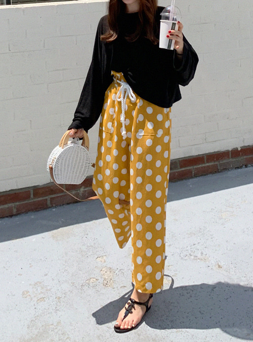  Rope Strap Polka Dot Pants 