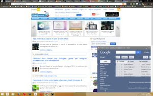 Pannelli con siti web in Chrome