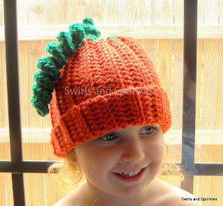 Swirls and Sprinkles: Easy Crochet Toddler/Child Pumpkin Hat.  Free Pattern