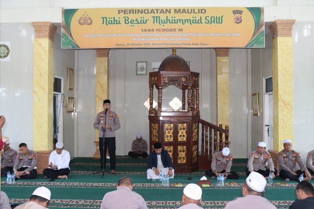 Peringati Maulid, Wakapolres Aceh Timur Ajak Anggota Meneladani Akhlak dan Kepemimpinan Rasulullah