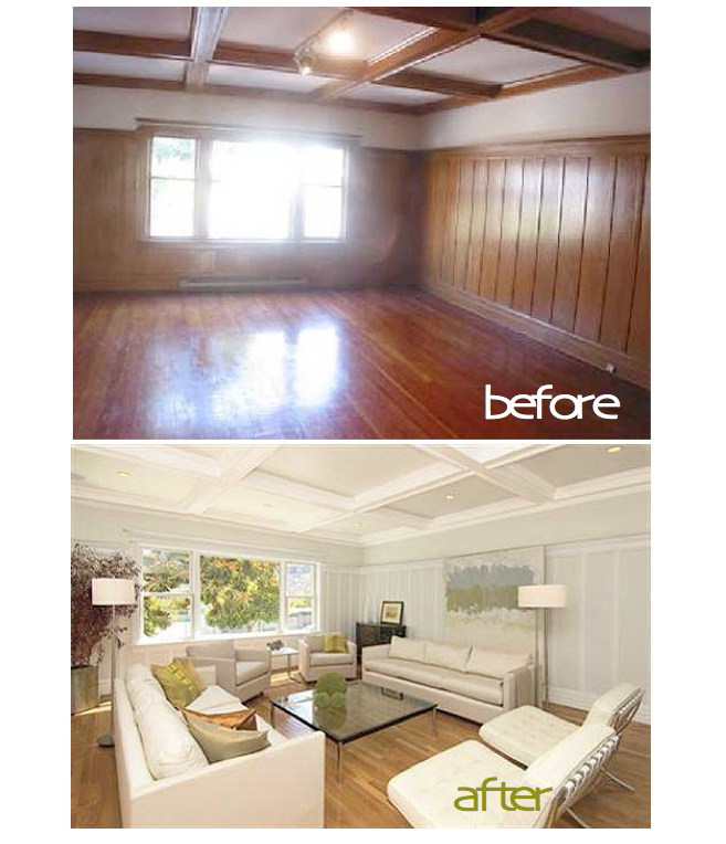 Painting Over Wood Paneling Before and After