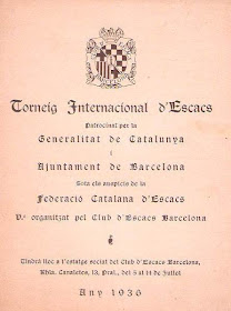 Portada del programa del Torneo Internacional de Ajedrez Barcelona 1936
