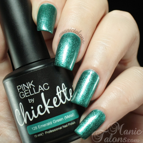 Pink Gellac by Chickettes Emerald Green Swatch