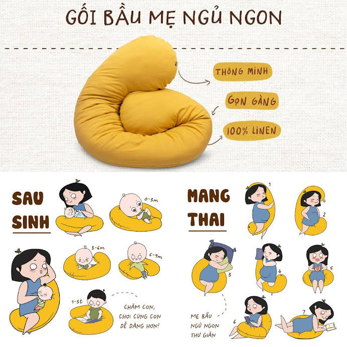 [A159] Gối Bầu Đậu Khuyết: Đồng hành cùng mẹ bầu trên hành trình mang thai