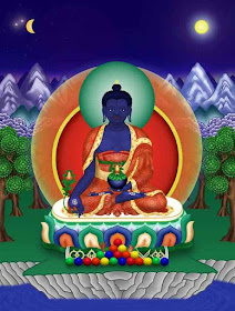 Blue medicine Buddha painting.