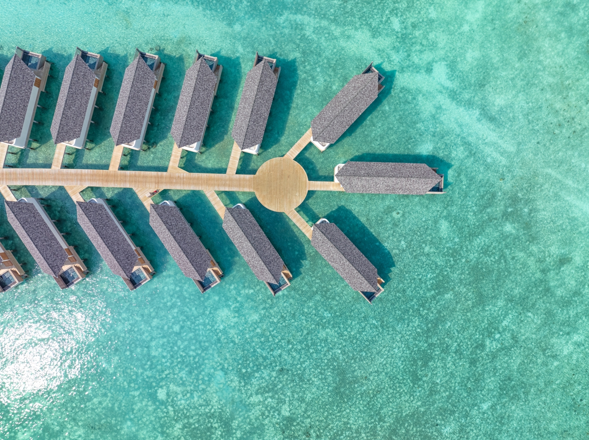 Maldives resorts top aerial view