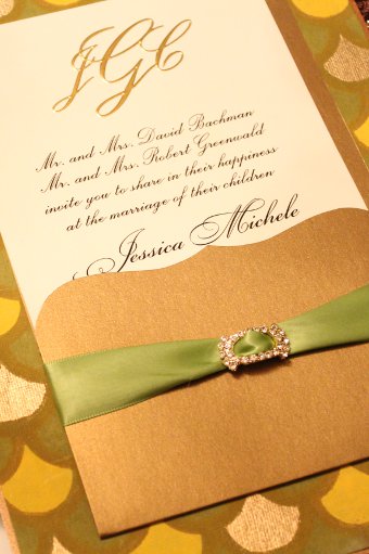 The Green and Yellow pattern for an Indian Wedding Invitation designed by 