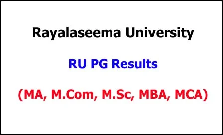 Rayalaseema University PG Examination Results 2023-24