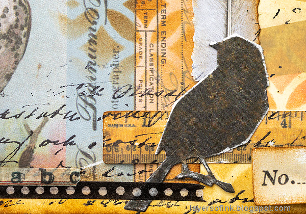Layers of ink - Bird Song Vintage Art Journal Tutorial by Anna-Karin Evaldsson.