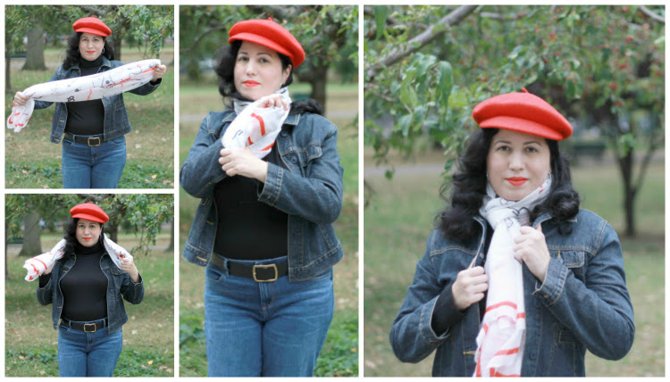 A Vintage Nerd, Scarf Tutorial, Vintage Blog, Retro Fashion Blog, Vintage Inspired Fashion, Beret Fashion