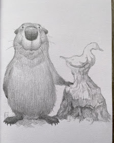 05-The-beaver-sculptor-Creature-Drawings-Dave-Mottram-www-designstack-co