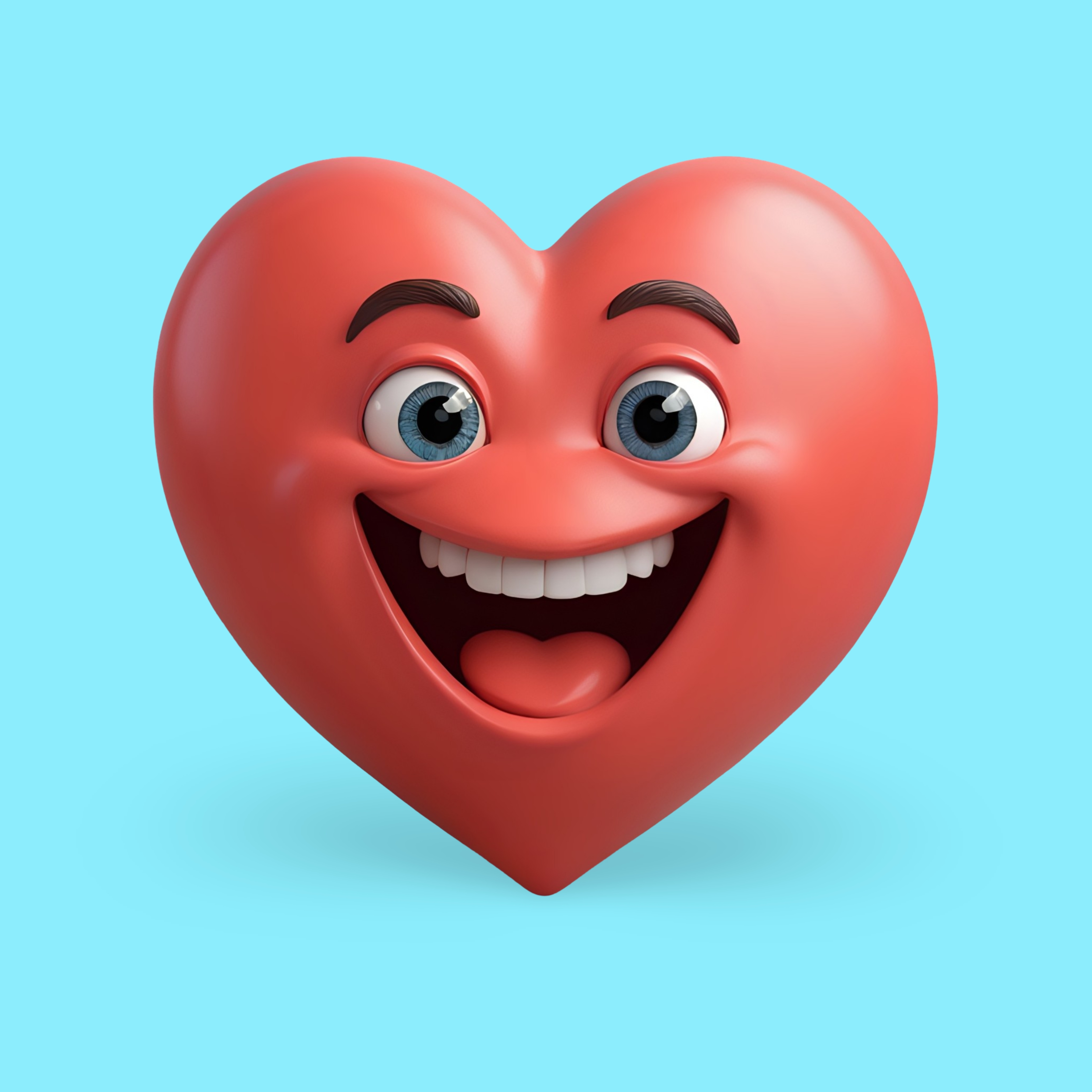 Smiling heart cartoon character