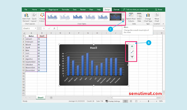 cara membuat diagram batang di excel 2016