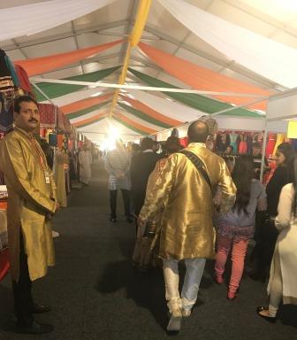 Diginitaries walking through Festival of India