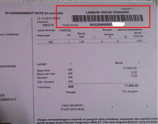 Cara cek pengiriman barang JNE  Hal-Lima