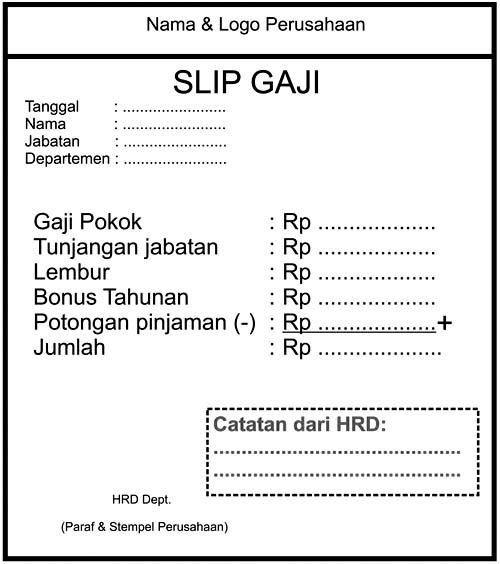 Contoh-contoh Slip Gaji Karyawan Word Office