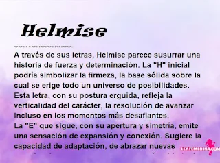 significado del nombre Helmise