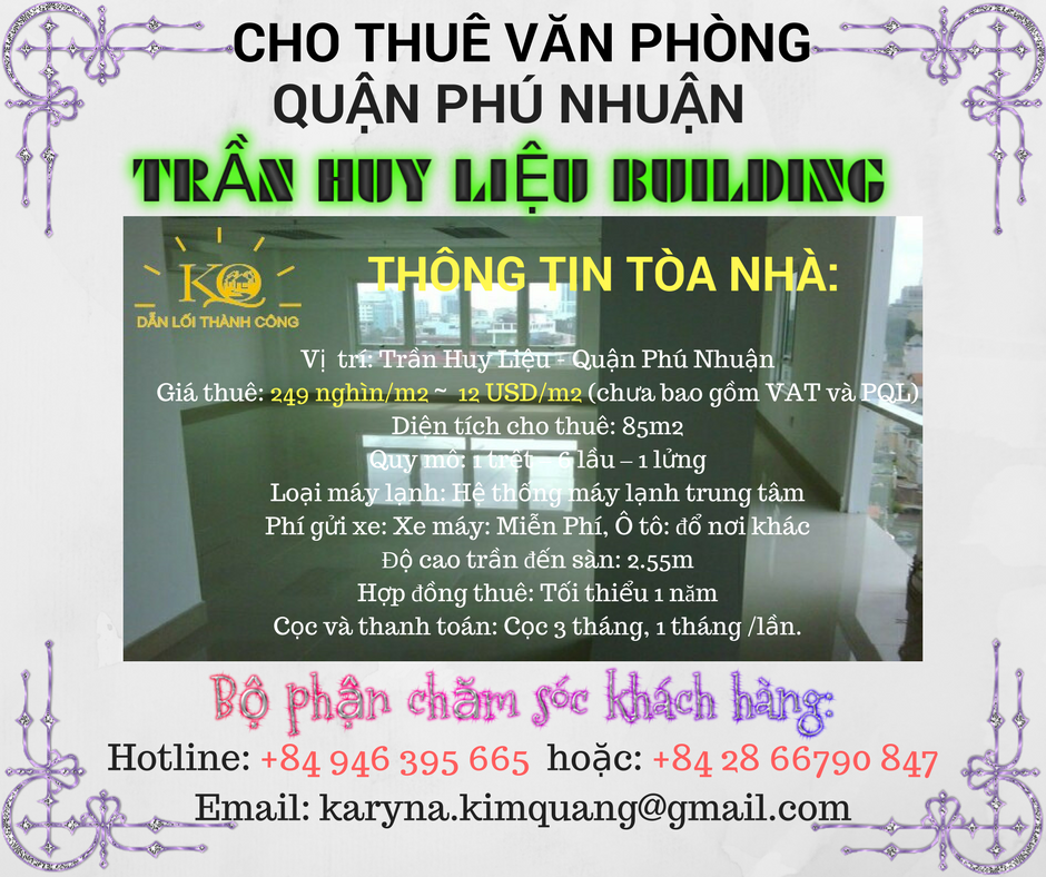 Cho thuê văn phòng quận Phú Nhuận Trần Huy Liệu building