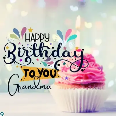 happy birthday granny images with cupcake