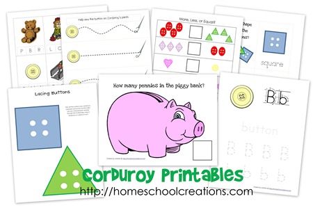 Corduroy Printables collage