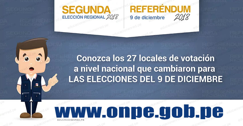 ONPE modificó 27 locales de votación a nivel nacional - www.onpe.gob.pe