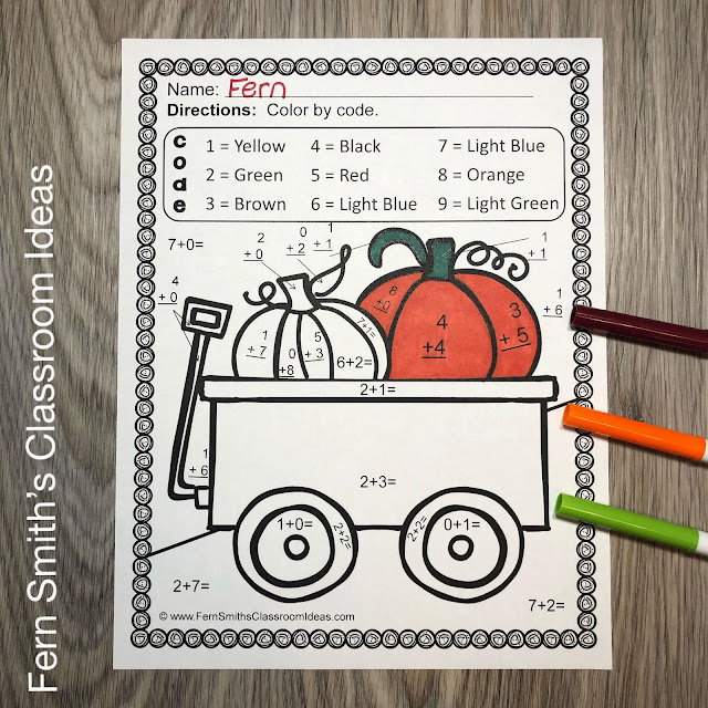 Click Here to Download These Fall Addition and Subtraction Color By Number Worksheets to USE in Your Classroom TODAY!