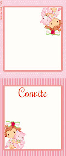 Para hacer invitaciones, tarjetas, marcos de fotos o etiquetas, para imprimir gratis de Fiesta de Strawberry Shortcake Bebé.