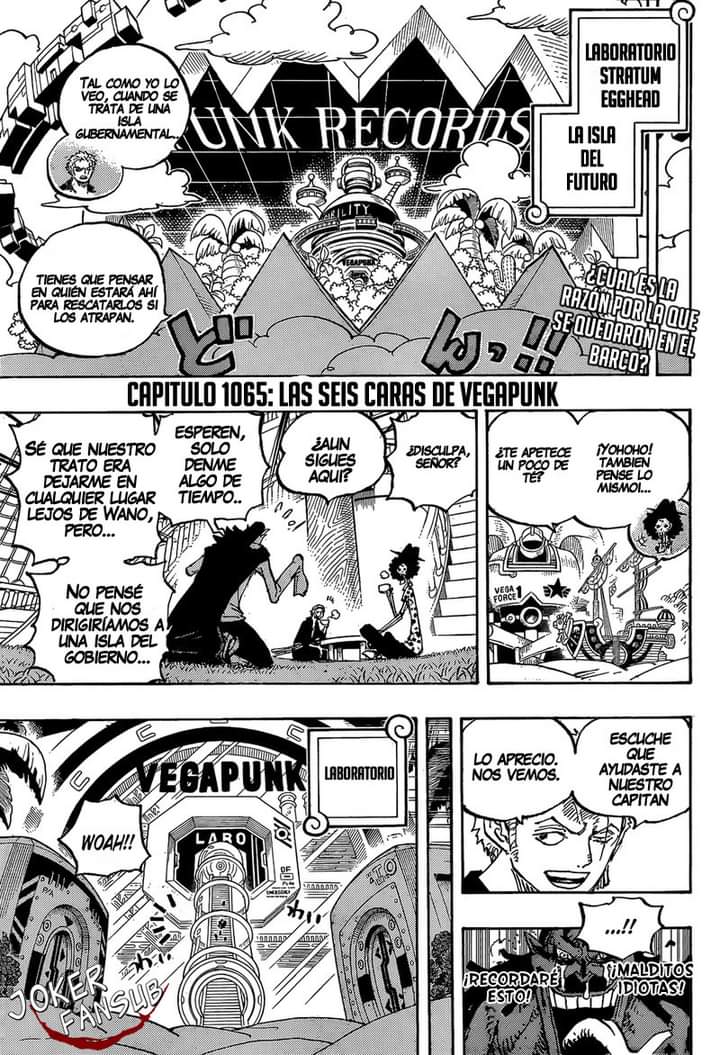 Spoilers del manga One Piece 1065 titulado Los seis Vegapunk, one piece  1065 full spoilers 