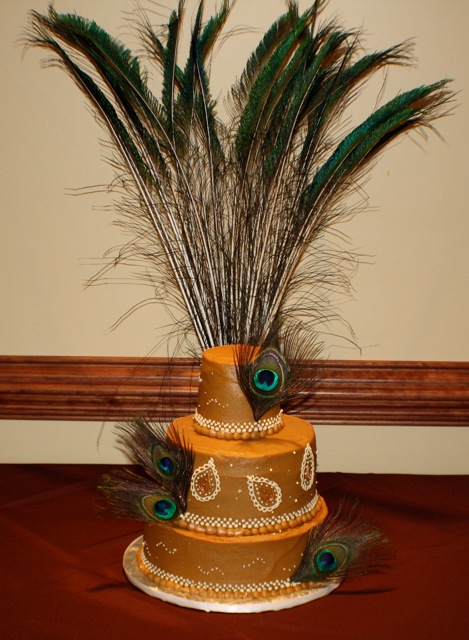 This cake was for a peacock themed wedding I actually did not back or frost