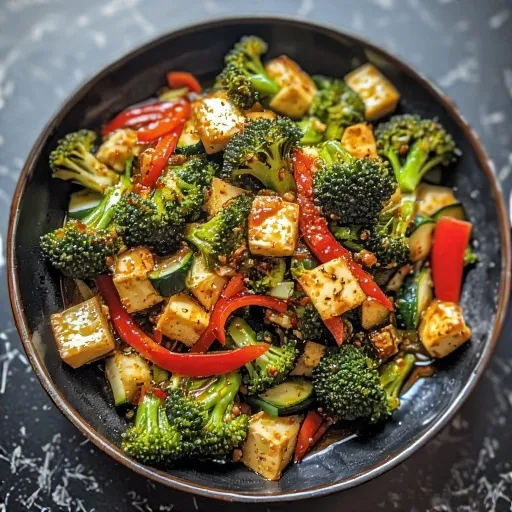 Rezept Veganes Wokgemüse mit Tofu in scharfer brauner Sauce
