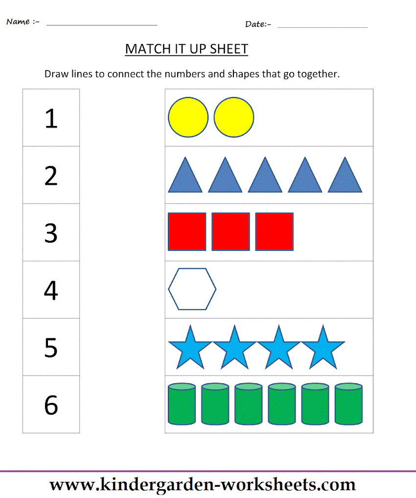 Maths Worksheets - Matching worksheets