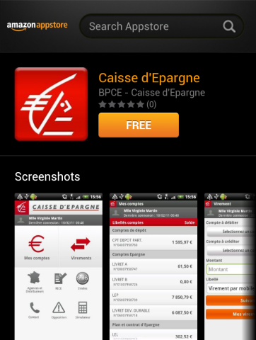 Caisse d'Epargne sur l'Amazon App-Shop