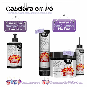 Composição Linha Bombástico - Gota Dourada (Creme para pentear liberado para Low Poo - Máscara, Condicionador e Tônico liberados para No Poo)