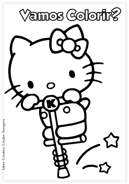 Hello Kitty desenho para colorir