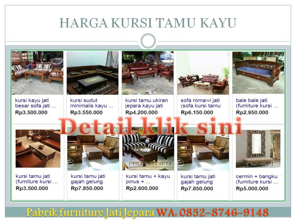  HARGA  KURSI  TAMU  KAYU MEBEL JATI JEPARA ASLI