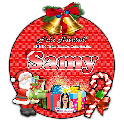 Nombre Samy - Cartelito por Navidad nombre navideño