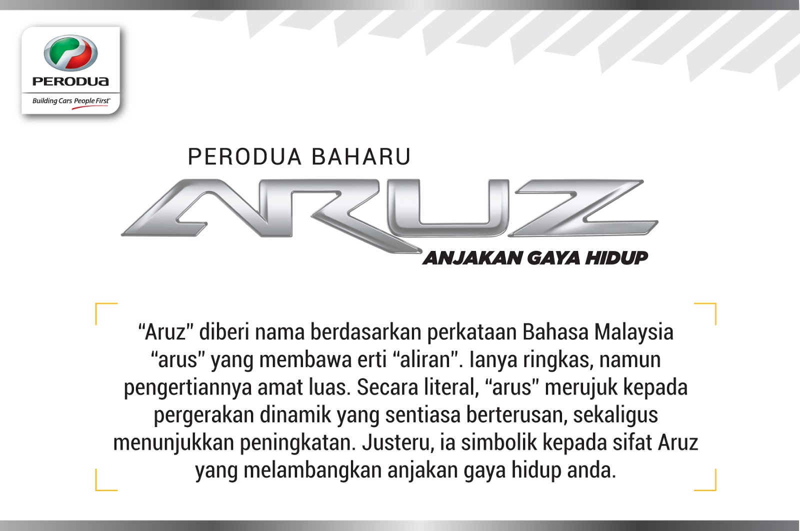 Kenapa namanya Perodua Aruz?