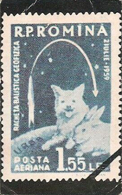 1962 Nestle Space Club #34 - Roumanian stamp of animal space travellers